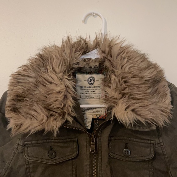 Lucky Brand Fur Bomber Jacket - Picture 4 of 6